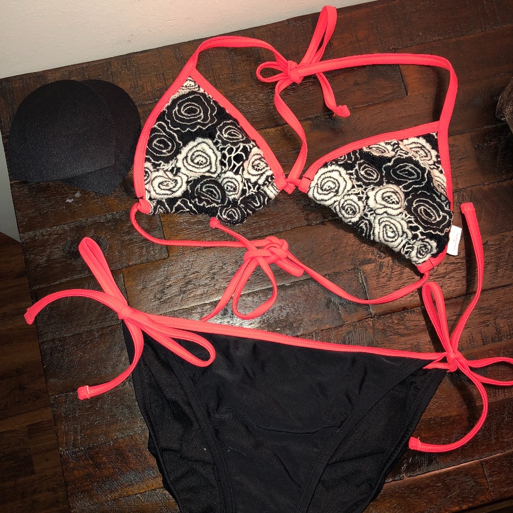 CLEARANCE SALE Lace Mesh Triangle Bikini Set